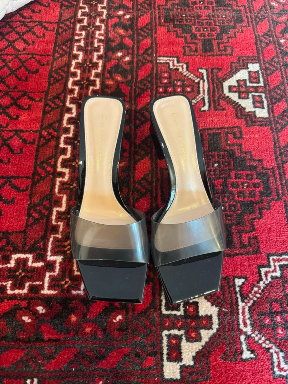 Gianvito Rossi Fume Black PVC One Band Mule